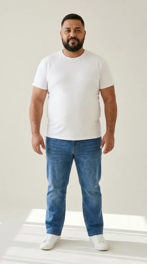 Beto, modelo virtual da Veste Moda, em foto de estúdio