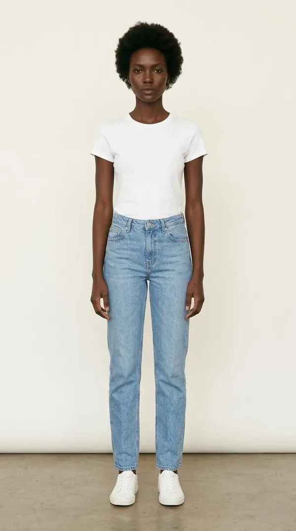 Lia, modelo virtual da Veste Moda, em foto de estúdio