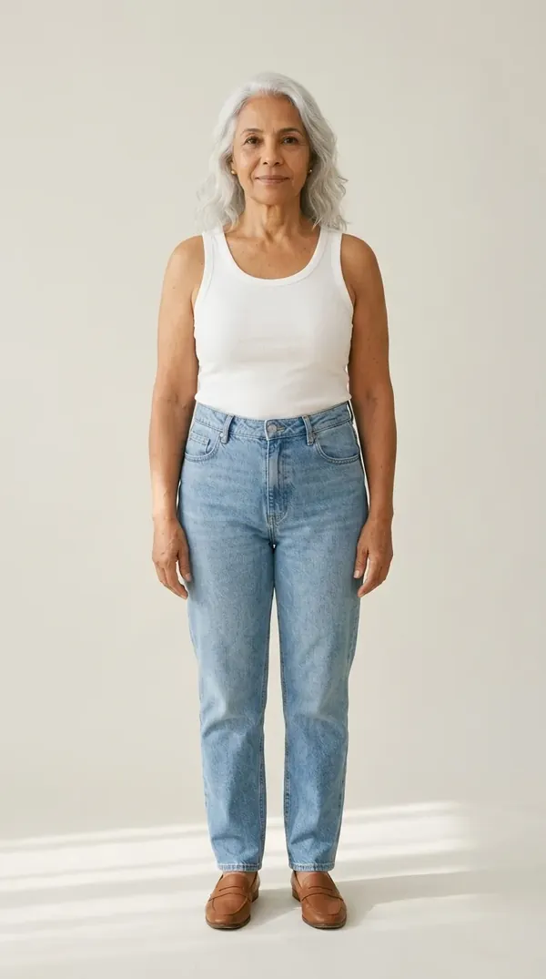Vera, modelo virtual da Veste Moda, em foto de estúdio