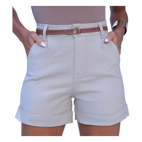 Short de alfaiataria com cinto