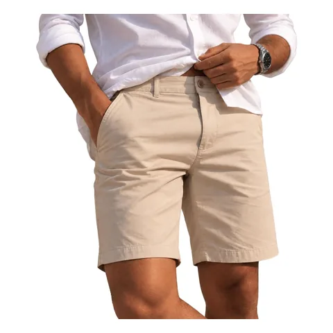Bermuda chino bege de sarja